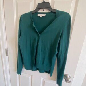 Emerald green button up cardigan